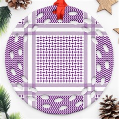 Purple Geometric Headdress Round Filigree Ornament (two Sides) by Mariart