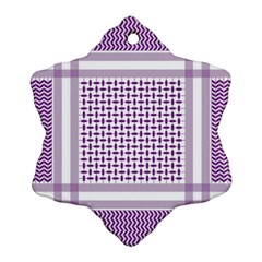 Purple Geometric Headdress Snowflake Ornament (two Sides)