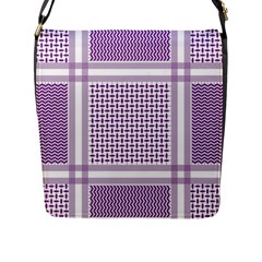 Purple Geometric Headdress Flap Closure Messenger Bag (l) by Mariart