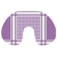 Purple Geometric Headdress Travel Neck Pillows by Mariart