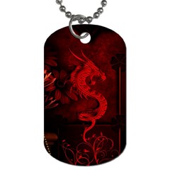 Wonderful Red Chinese Dragon Dog Tag (one Side) by FantasyWorld7