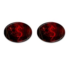 Wonderful Red Chinese Dragon Cufflinks (oval) by FantasyWorld7