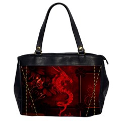 Wonderful Red Chinese Dragon Oversize Office Handbag (2 Sides) by FantasyWorld7