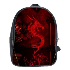 Wonderful Red Chinese Dragon School Bag (xl) by FantasyWorld7