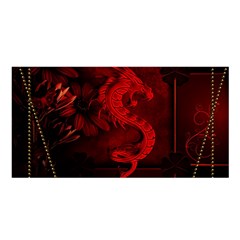 Wonderful Red Chinese Dragon Satin Shawl by FantasyWorld7