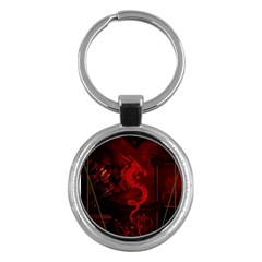 Wonderful Red Chinese Dragon Key Chains (round)  by FantasyWorld7