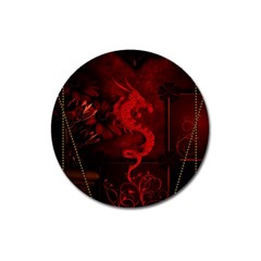 Wonderful Red Chinese Dragon Magnet 3  (round) by FantasyWorld7