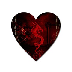 Wonderful Red Chinese Dragon Heart Magnet by FantasyWorld7