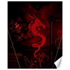 Wonderful Red Chinese Dragon Canvas 11  X 14  by FantasyWorld7