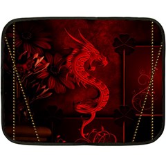 Wonderful Red Chinese Dragon Fleece Blanket (mini) by FantasyWorld7