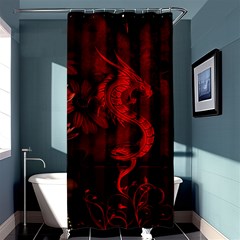 Wonderful Red Chinese Dragon Shower Curtain 36  X 72  (stall)  by FantasyWorld7