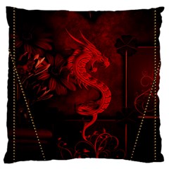 Wonderful Red Chinese Dragon Large Cushion Case (two Sides) by FantasyWorld7