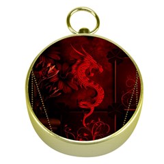 Wonderful Red Chinese Dragon Gold Compasses by FantasyWorld7