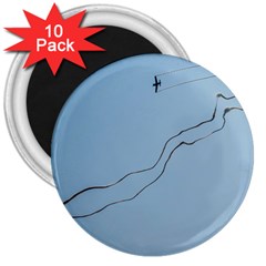 Airplane Airplanes Blue Sky 3  Magnets (10 Pack) 