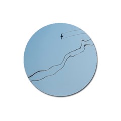 Airplane Airplanes Blue Sky Magnet 3  (round)