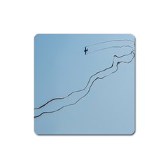 Airplane Airplanes Blue Sky Square Magnet