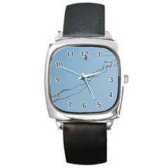 Airplane Airplanes Blue Sky Square Metal Watch by Mariart