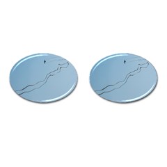 Airplane Airplanes Blue Sky Cufflinks (oval) by Mariart