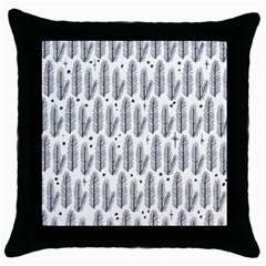 Christmas Pine Pattern Organic hand drawn Modern black and white Throw Pillow Case (Black)