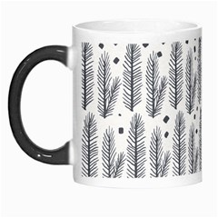 Christmas Pine Pattern Organic Hand Drawn Modern Black And White Morph Mugs by genx