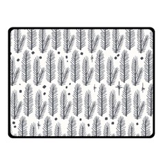 Christmas Pine Pattern Organic Hand Drawn Modern Black And White Fleece Blanket (small) by genx