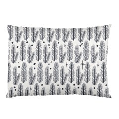 Christmas Pine Pattern Organic hand drawn Modern black and white Pillow Case (Two Sides)