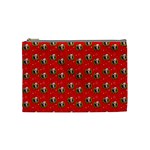 Trump Wrait Pattern Make Christmas Great Again MAGA Funny Red Gift with Snowflakes and Trump Face smiling Cosmetic Bag (Medium) Front