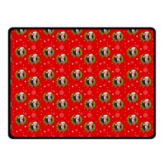 Trump Wrait Pattern Make Christmas Great Again Maga Funny Red Gift With Snowflakes And Trump Face Smiling Fleece Blanket (small) by snek