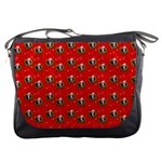 Trump Wrait Pattern Make Christmas Great Again MAGA Funny Red Gift with Snowflakes and Trump Face smiling Messenger Bag Front