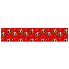 Trump Wrait Pattern Make Christmas Great Again Maga Funny Red Gift With Snowflakes And Trump Face Smiling Small Flano Scarf by snek