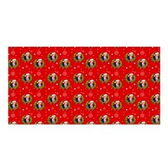 Trump Wrait Pattern Make Christmas Great Again Maga Funny Red Gift With Snowflakes And Trump Face Smiling Satin Shawl by snek