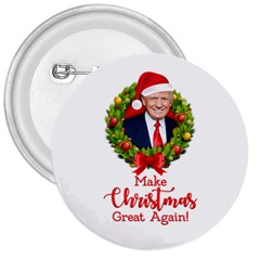 Make Christmas Great Again With Trump Face Maga 3  Buttons by snek