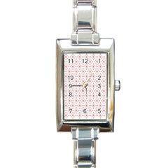 Pattern Christmas Pattern Red Stars Rectangle Italian Charm Watch by Sapixe