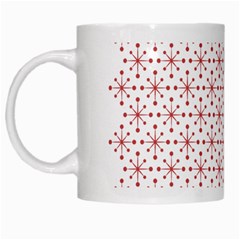 Pattern Christmas Pattern Red Stars White Mugs by Sapixe