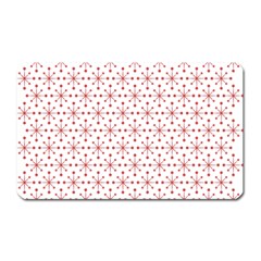 Pattern Christmas Pattern Red Stars Magnet (rectangular) by Sapixe