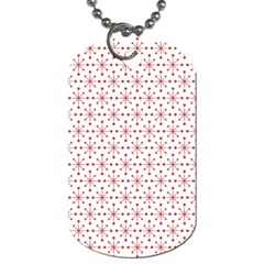 Pattern Christmas Pattern Red Stars Dog Tag (two Sides)