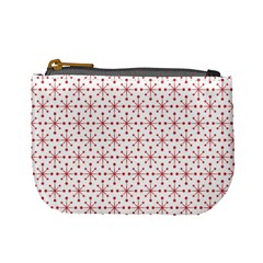 Pattern Christmas Pattern Red Stars Mini Coin Purse by Sapixe