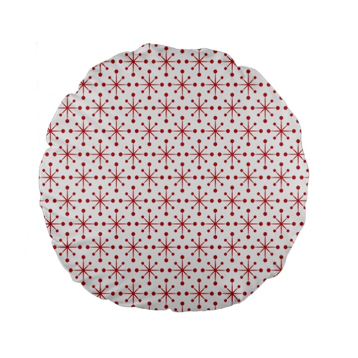 Pattern Christmas Pattern Red Stars Standard 15  Premium Round Cushions