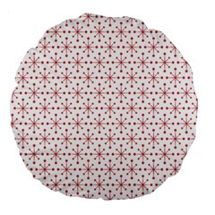 Pattern Christmas Pattern Red Stars Large 18  Premium Round Cushions by Sapixe