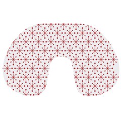 Pattern Christmas Pattern Red Stars Travel Neck Pillows by Sapixe