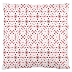 Pattern Christmas Pattern Red Stars Large Flano Cushion Case (one Side)