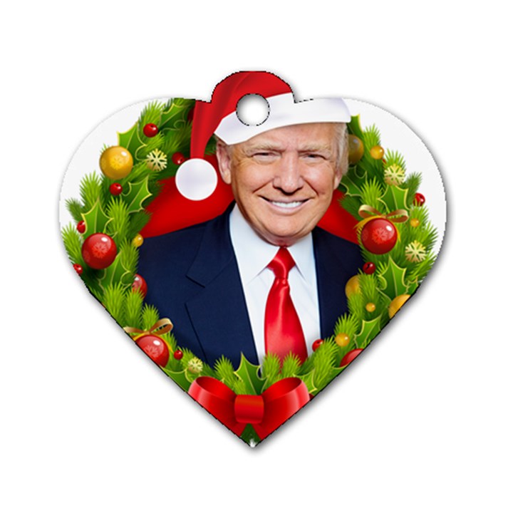 Trump Wraith Make Christmas Trump Only Sticker Trump Wrait Pattern13k Red Only Dog Tag Heart (One Side)