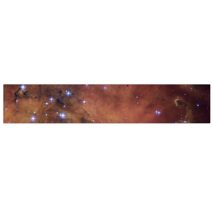 Cosmic Astronomy sky with stars orange brown and yellow Large Flano Scarf 