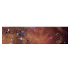 Cosmic Astronomy Sky With Stars Orange Brown And Yellow Satin Scarf (oblong)