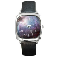 Orion Nebula Pastel Violet Purple Turquoise Blue Star Formation  Square Metal Watch