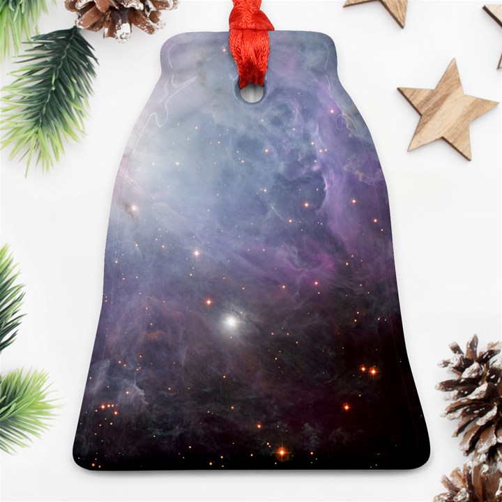 Orion Nebula pastel violet purple turquoise blue star formation  Bell Ornament (Two Sides)