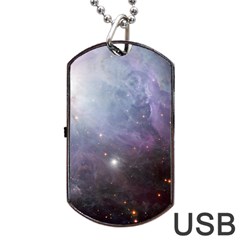 Orion Nebula Pastel Violet Purple Turquoise Blue Star Formation  Dog Tag Usb Flash (one Side)