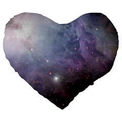 Orion Nebula Pastel Violet Purple Turquoise Blue Star Formation  Large 19  Premium Heart Shape Cushions