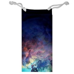 Lagoon Nebula Interstellar Cloud Pastel Pink, Turquoise And Yellow Stars Jewelry Bag by genx