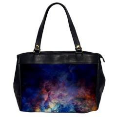 Lagoon Nebula Interstellar Cloud Pastel Pink, Turquoise And Yellow Stars Oversize Office Handbag by genx